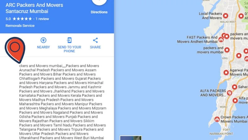 Packers and movers listing