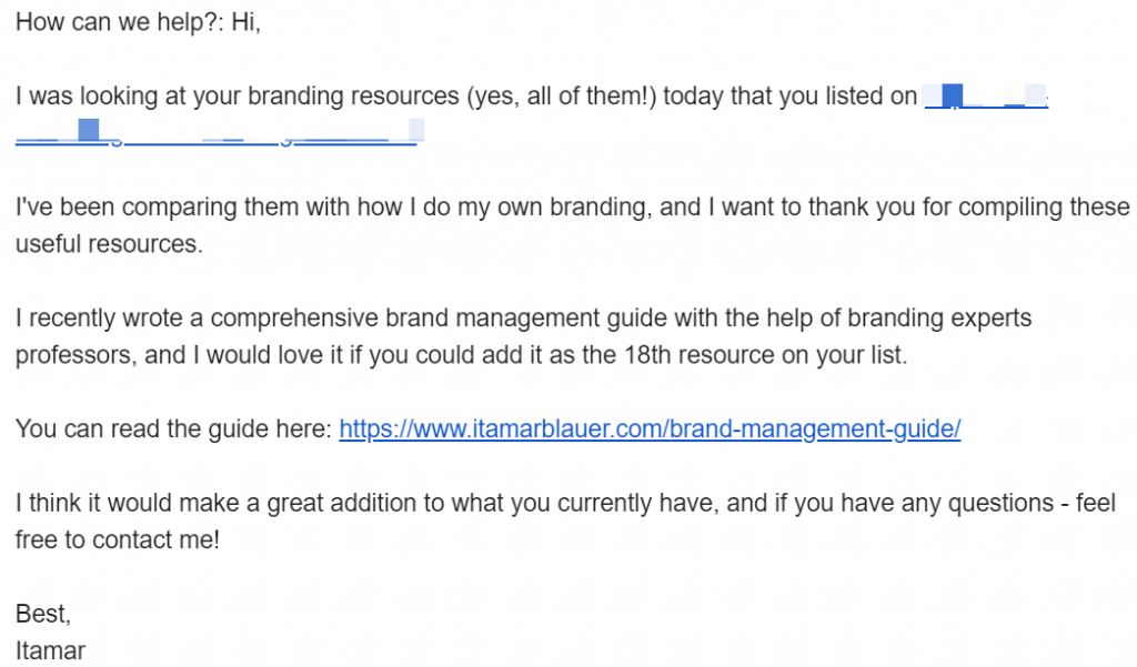 Resource page link building outreach