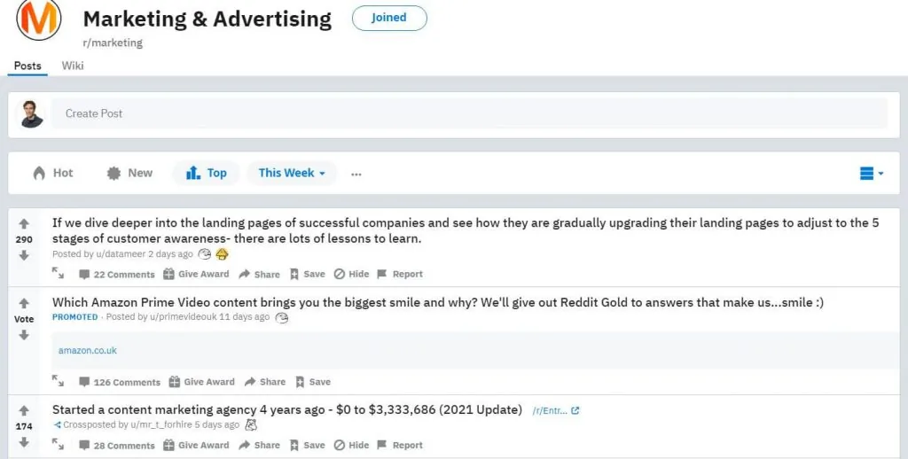 Reddit top posts