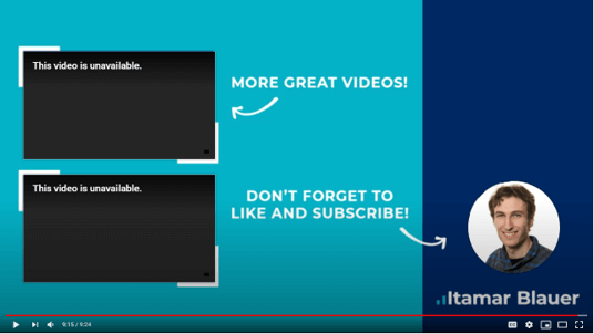 YouTube end screen