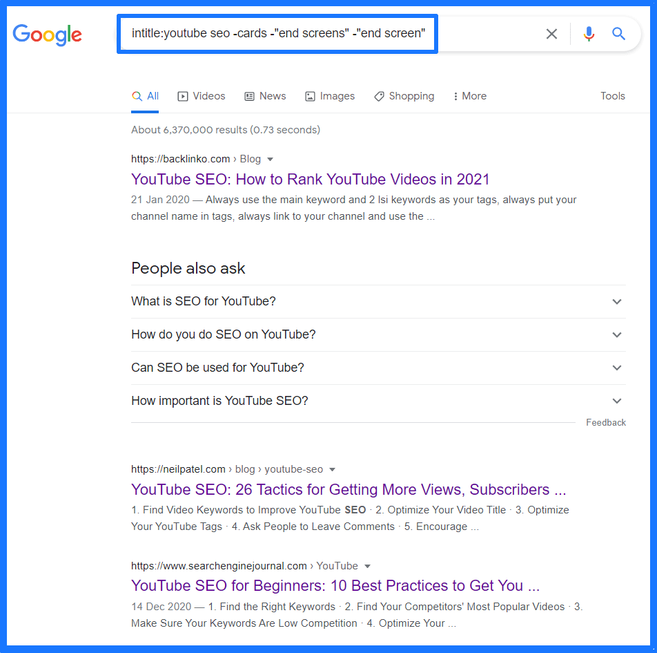 Google Search Parameter using step 2 of The Teammate Technique